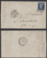 VERSAILLES  / 1856 # 14 SUR LAC POUR PONTCHARTRAIN - PERLE AU VERSO (ref 7975) - 1853-1860 Napoléon III