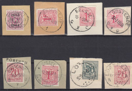 Chiffre Cachet Bruxelles Dampremy Brugge Oostende Gistel Lot Lokeren - Used Stamps