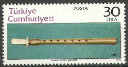 Turkey; 1982 Turkish Musical Instruments 30 L. ERROR "Shifted Printing (Red Color)" - Unused Stamps