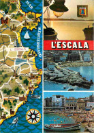 Espagne - Espana - Cataluna - Costa Brava - La Escala - Multivues - Carte Géographique - CPM - Voir Scans Recto-Verso - Gerona