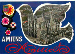 80 - Amiens - La Cathédrale Notre Dame - Vue Aérienne - Blasons - CPM - Voir Scans Recto-Verso - Amiens