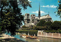 75 - Paris - Cathédrale Notre Dame - La Seine - Vedette - Bateau-Mouche - Bateaux - Carte Neuve - CPM - Voir Scans Recto - Notre Dame De Paris