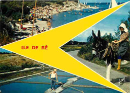 17 - Ile De Ré - Multivues - Anes En Culottes - Folklore - Scènes De Plage - Marais Salants - CPM - Voir Scans Recto-Ver - Ile De Ré