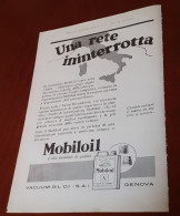 Pubblicità Mobiloil L'Olio Mondiale Di Qualità (1929) - Advertising