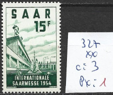 SARRE 327 ** Côte 3 € - Unused Stamps