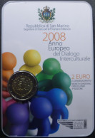 San Marino - 2 Euro 2008 - Anno Europeo Del Dialogo Interculturale - KM# 487 - San Marino