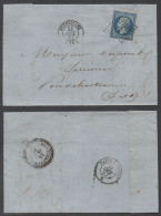 VERSAILLES  / 1856 # 22 SUR LAC POUR PONTCHARTRAIN - PERLE AU VERSO (ref 7975) - 1862 Napoleon III