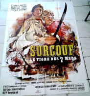 Affiche Originale Ciné SURCOUF TIGRE 7 MERS Gerard BARRAY 1966 120X160 ROWLAND BERGONZELLI - Affiches & Posters