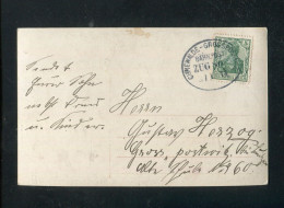 "DEUTSCHES REICH" 1914, Bahnpost-Stempel "CUMEWALDE-GROSSPOSTWITZ" Auf AK (B1213) - Covers & Documents