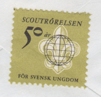 Sweden SKINNKLÄDERS-BOLAGET, MALUNG 1953 Cover Brief VALSKOG 'Scoutrörelsen 50 År' Scouting Pfadfinder Vignette - Cartas & Documentos