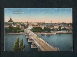 "FRANKFURT A.M." 1916, Color-AK "Untermainbruecke, Main, Gebaeude" (B1217) - Frankfurt A. Main