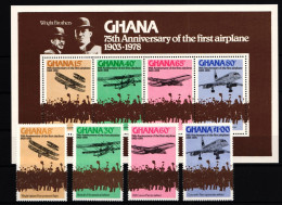 Ghana 738-741 Und Block 75 Postfrisch Luftfahrt #GY647 - Ghana (1957-...)