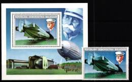 Madagaskar 1396 Und Einzelblock Postfrisch Zeppelin #GY690 - Madagascar (1960-...)