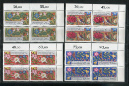 "BUNDESREPUBLIK DEUTSCHLAND" 1985, Mi. 744-747 Je ER-4er-Block ** (B1218) - Unused Stamps