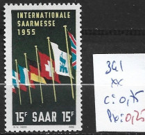 SARRE 341 ** Côte 0.75 € - Unused Stamps