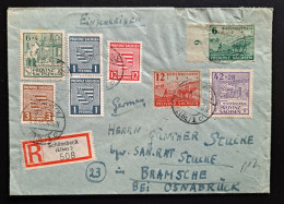 Sachsen 1946, Brief Einschreiben Schönebeck(Elbe) Nach Bramsche MiF - Covers & Documents