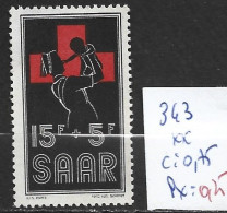 SARRE 343 ** Côte 0.75 € - Unused Stamps