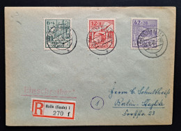 Sachsen 1946, Brief Einschreiben Halle(Saale) Nach Berlin Mi 87-89 - Storia Postale