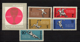 Bulgaria 1966 Football Soccer World Cup Set Of 5 + S/s MNH - 1966 – Engeland