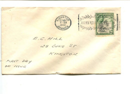 JAMAIQUE 1953 - Affranchissement Sur Lettre FDC - Reine Elisabeth Visite Royale - Jamaica (...-1961)