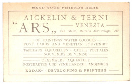 Advertising Postcard, Aickelin & Terni ARS, Venezia 1920s Oil Paintins Water Colours Postcards Venetian Souvenirs Kodak - Venezia (Venice)