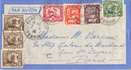 LETTRE AVION GARE HANOI TONKIN 7/9/35 POUR PARIS - Briefe U. Dokumente