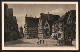 AK Oettingen I. Bay., Strassenpartie Mit Brunnen Und Turmtor  - Otros & Sin Clasificación