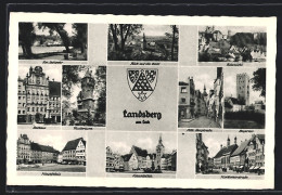 AK Landsberg A. Lech, Hauptplatz, Teilansicht, Rathaus, Wappen  - Landsberg