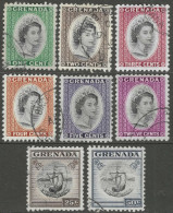 Grenada. 1953-59 QEII. 8 Used Values To 50c. Script CA W/M SG 193etc. M5039 - Grenada (...-1974)