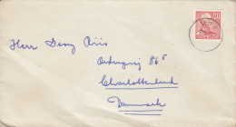 Sweden VRÅ (Ljungby) 194? Cover Brief Lettre CHARLOTTENLUND Denmark 3-Sided Perf. Gustav VI. Stamp - Lettres & Documents