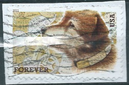 VERINIGTE STAATEN ETATS UNIS USA 2011 OWNEY THE POSTAL DOG F USED ON PAPER SN 4547 MI 4732 YT 4392 SG 5143 - Used Stamps