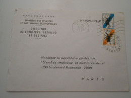 Senegal Postes Offiçiel , Lettre De Dakar 1975 Pour Paris - Sénégal (1960-...)