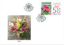 FDC 663 Slovakia Floral Motif 2018 Peony - Andere & Zonder Classificatie