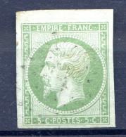 060524 FRANCE EMPIRE N° 12  EMPIRE Gommé   Bord De Feuille Effigie OK 1 Pelurage - 1853-1860 Napoléon III.