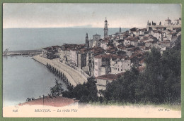 CPA Vue Générale Colorisée Peu Courante - ALPES MARITIMES - MENTON - LA VIEILLE VILLE - Menton