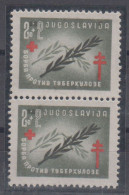 Yugoslavia 2.50 + 2 Din In Pair ERROR TUBERHULOZE X Instead K MNH ** - Ungebraucht