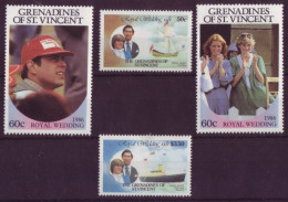 Amérique -  Grenadines  Of St Vincent - Royal Wedding - 4 Timbres Différents - 7332 - Amerika (Varia)