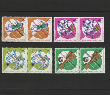 Congo Democratic Republic 1966 Football Soccer World Cup Set Of 8 With Winners Overprint MNH - 1966 – Inglaterra