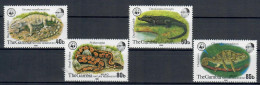 GAMBIA 1981 FAUNA ANIMALI RETTILI SERPENTI WWF SERIE COMPLETA  MNH/** - Gambia (1965-...)