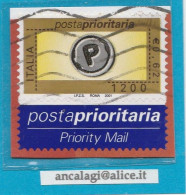 USATI ITALIA POSTA PRIORITARIA 2001 - Ref.1406A "3^ Emissione" 1 Val. Con Appendice - - 2001-10: Usados