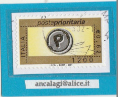 USATI ITALIA POSTA PRIORITARIA 2001 - Ref.1406B "3^ Emissione" 1 Val. - - 2001-10: Gebraucht