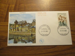 FDC - 1er Jour - France - 1962 - Laval - Le Chateau - 1960-1969