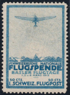 Schweiz Flugpost Vorläufer Basel SBK#II Gestempelt (helle Stelle) - Used Stamps