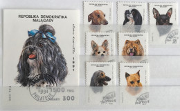 Malagasy 1991 ( S/s + 7 Stamps ) - Dogs - Hunde