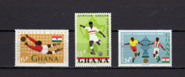 Ghana 1965 Football Soccer, Africa Soccer Cup Set Of 3 MNH - Coppa Delle Nazioni Africane