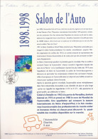 Document Officiel La Poste Oblitération 1er Jour  Salon De L'auto 1998 - Documenten Van De Post