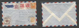 COLOMBIA. 1947 (23 May) Cali - Switzerland, Basel. Air Multifkd Env Transatlantic Mail + Air Cachet. VF. SALE. - Colombie