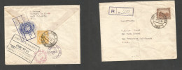 COLOMBIA. 1938 (23 July) Cali - USA, SF, CA (12 Aug) Registered Reverse And Front Multifkd Envelope. Via Buenaventura +  - Colombia