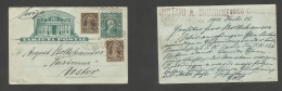 CHILE - Stationery. 1912 (18 Dec) Stgo - Switzerland, Uster. 1c Green Illustr Stat Card + 2 Adtls, Grill Cds. SALE. - Chile