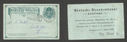 CHILE - Stationery. 1896 (1 Apr) Printed Message. Santiago Local Usage 1c Green Stat Card, Boxed "conduccion Gratuita" ( - Chile